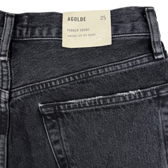NWT AGOLDE Parker High Rise Cut Off Denim Jean Short Size 25 Bewitched - Picture 13 of 13